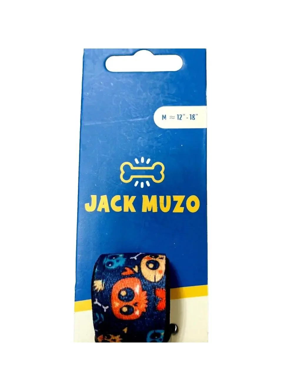 Blue Dog Collar Jack Muzo with Skeleton Bones Design, New Medium Dogs 12